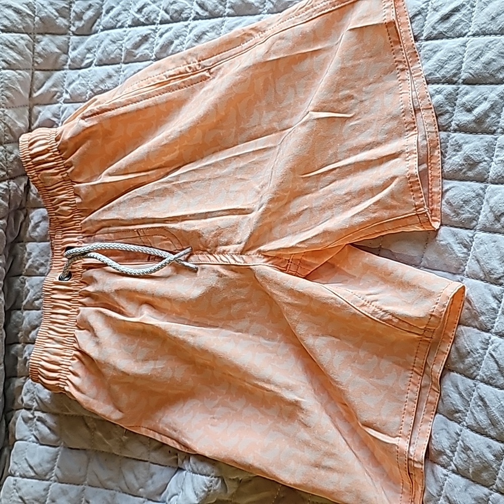 Class Club 6 /7 swim trunks coral orange White dolphins